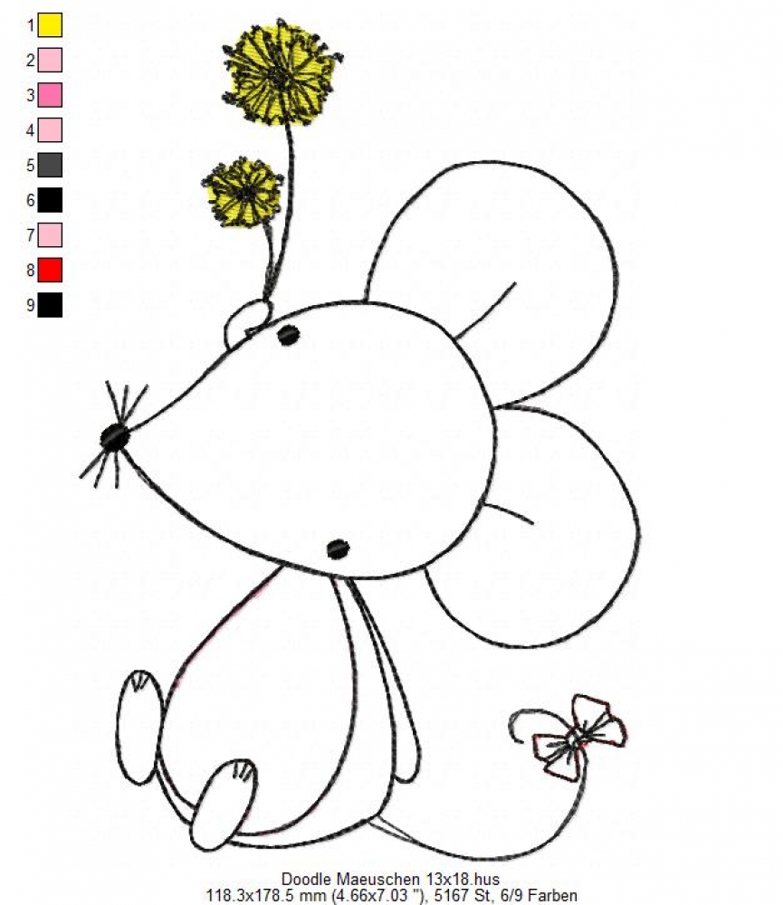 Preview: Doodle Mouse 5'x7'